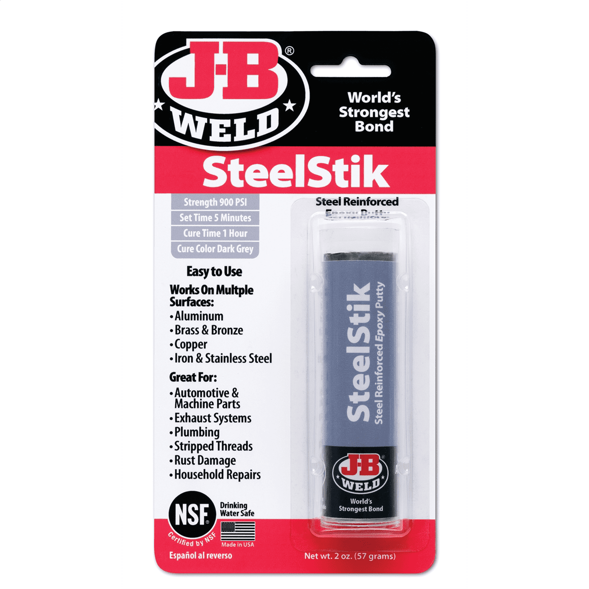 【美品✨】ワールドジェイビー　C-080　木目調　WORLD JB J-B Weld 8267 High Strength SteelStik Epoxy Putty Stick - Metal