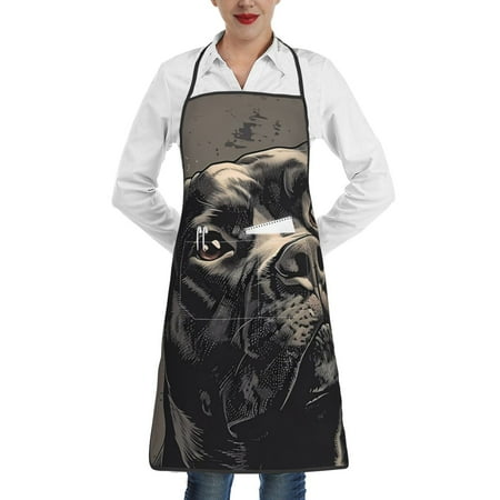 

Sikiie Vintage Dog Illustration Aprons for Kitchen Cooking Aprons Chef Apron for Men Women Chef