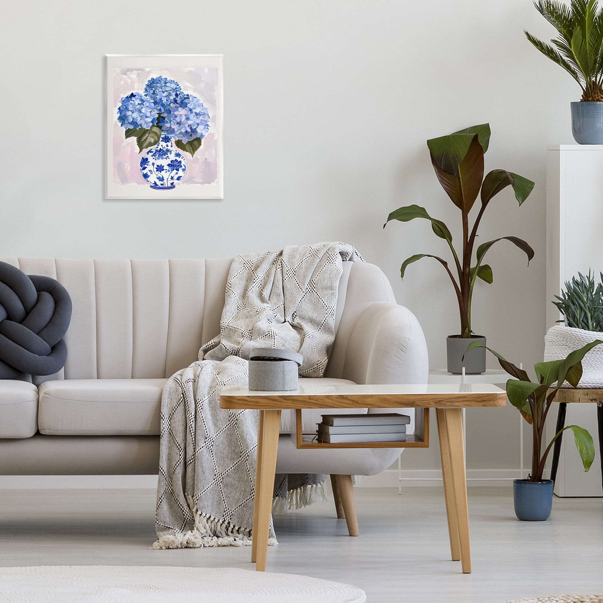 Stupell Industries Blue Hydrangea in Porcelain Vase Wall Plaque Art, design by The Prints Vibe