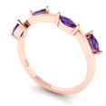 thumbnail image 2 of 0.4 ctw Wedding Band for Women - 18K Rose Gold Natural Amethyst Stackable Eternity Ring, 2 of 6