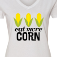 thumbnail image 4 of Inktastic Eat More Corn Women's V-Neck T-Shirt, 4 of 5