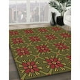 thumbnail image 3 of Ahgly Company Machine Washable Indoor Round Transitional Dark Yellow Green Area Rugs, 5' Round, 3 of 7