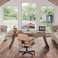 thumbnail image 5 of Tribesigns Home Office Executive Desk, 62" Wood Computer Desk Office Table, Mid Century Modern Writing Study Desk, 5 of 6