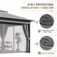 thumbnail image 6 of Devoko 10×13 ft Outdoor Pop Up Gazebo with Mosquito Netting，Double Roof Gazebo with Double Curtains for Backyard, Garden and Patio,Gray, 6 of 7
