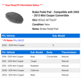 thumbnail image 2 of Brake Pedal Pad - Compatible with 2002 - 2015 Mini Cooper Convertible 2003 2004 2005 2006 2007 2008 2009 2010 2011 2012 2013 2014, 2 of 2