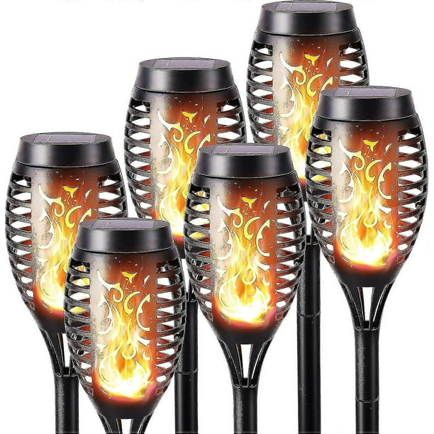 Outdoor Solar Flame Lights - 6 Pack Waterproof Solar Torch Light, Solar Flickering Flame Light For Decor, Garden, Patio, Paths, Lawn Outdoor Solar Fl