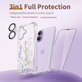 thumbnail image 6 of for iPhone 17 Case,[3 in 1] with Screen Protector & Camera Lens Protector, Flower Pattern Design,Clear Soft Shockproof Slim Floral Phone Cover for Women Girls 2025 6.3" (Foxtail Grass), 6 of 13