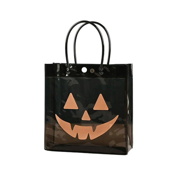 COM1950s Halloween Candy Bags, Small Gift Bags, Internet Celebrant Transparent Handbag Gift Bag Accompanying Handbag Halloween Candy Packaging Bag Printable Sense Gift Bag, Halloween Gift Bags