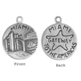 thumbnail image 1 of Sterling Silver Miami City Double Sided Travel Disk Charm Item #46582, 1 of 1