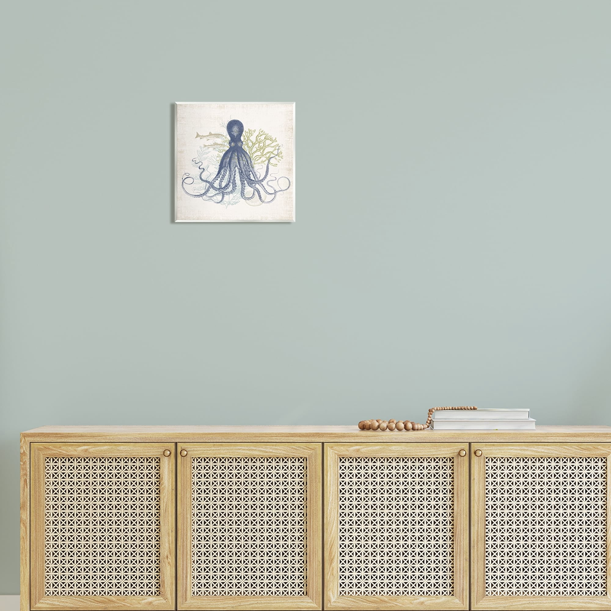 Stupell Industries Octopus Tentacles Layered Fish & Ocean Botanicals Graphic Art Unframed Art Print Wall Art, Design by Victoria Barnes