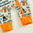 thumbnail image 5 of CAIVO Boys Thanksgiving Romper Long Sleeve Jumpsuit Zip Up Baby Onesie With Cute Pumpkin Letter Print Soft Comfortable Clothes Boho Child One-Pieces, 5 of 9