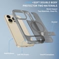 thumbnail image 5 of For iPhone 12 Pro / 12 6.1" Magnetic Phone Case,Compatible with Mag-Safe,Built-in Retractable Kickstand,Military Grade Shockproof Anti-Scratch Ultra Slim Skin Feel Translucent Phone Case,Darkgray, 5 of 7