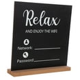 thumbnail image 4 of Raindrops Wood WiFi Password Sign for Home Hotel Restaurant Silver Display Board for Desktops 7.5 x 5.5 inches, 4 of 8