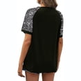 thumbnail image 4 of Laqbezok Women's Raglan Sequin Sleeve T-Shirt, Round Neck Patchwork Casual Top, Sparkly Fashion Outfit, 4 of 4