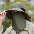 thumbnail image 4 of 1 sombrero de verano para hombre, protector solar, sombrero de pescador de ala grande con máscara facial, chal, sombrero para el sol, visera, 4 of 5