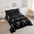 thumbnail image 2 of Sugar Skull Comforter Skeleton Bones Bedding,Gothic Moth Decor Bedding Sets & Collections Magic Unicorn Rabbit Skulls Down Comforter Twin Size,Halloween Horror Theme Duvet Black White Bedroom Decor, 2 of 6