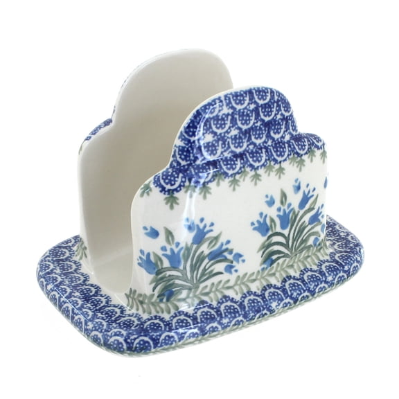 Blue Rose Polish Pottery Tulip Bouquet Napkin Holder