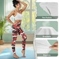 thumbnail image 7 of COEQINE Women Elastic Yoga Pants No See Through Tummy Control High Waisted Athletic Leggings Red Gray Camouflage 4-Way Stretch Hip Lift Buttery Soft Tights with Pockets, L, 7 of 7