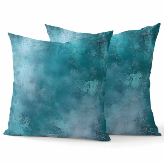 Throw Pillow Covers 18x18 Inch Set of 2 Teal Blue Decorative Pillow Covers Modern Abstract Art Cushion Cover Pillowcase for Sofa Couch Bed Home Decor