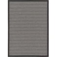 thumbnail image 1 of Unique Loom Outdoor Collection Transitional Indoor & Outdoor Casual Striped Tonal Border Area Rug, 7 ft x 10 ft, Gray/Black, 1 of 2