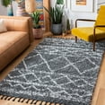thumbnail image 2 of SAFAVIEH Pro Lux Marie Geometric Shag Area Rug, Dark Grey/Ivory, 8' x 10', 2 of 8