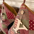 thumbnail image 5 of Patchwork Quilted Plaid Christmas Stocking With Personalized Letter Charm, 5 of 7