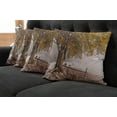 thumbnail image 2 of Ambesonne Tree Throw Pillow Cover 4 Pack, Snowy Nature Wintertime, 20", Multicolor, 2 of 6