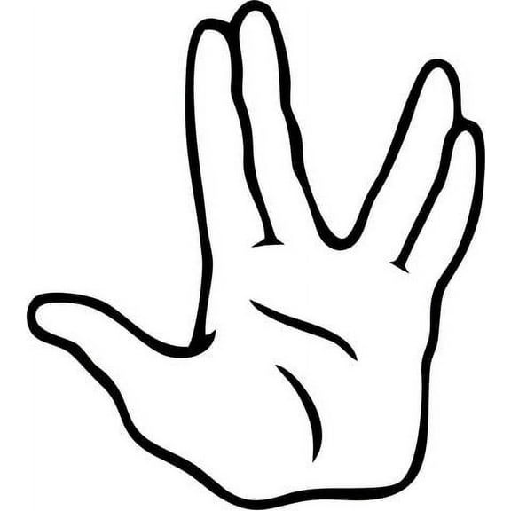 Live Long And Prosper Inspired Decal Sticker | 6-Inches By 5.3-Inches | Black Vinyl | LLAP | Star Trek | Trekkie