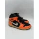 thumbnail image 2 of Ni - ke Ni - ke Mens Orange Black Air Jordan 1 Mid Black Cone Sneakers Size 10.5, 2 of 5