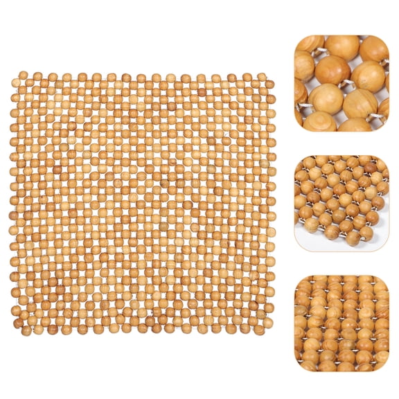 Tineasur Pine Wood Beaded Seat Cover Light Brown Cooling Car Cushion for Summer