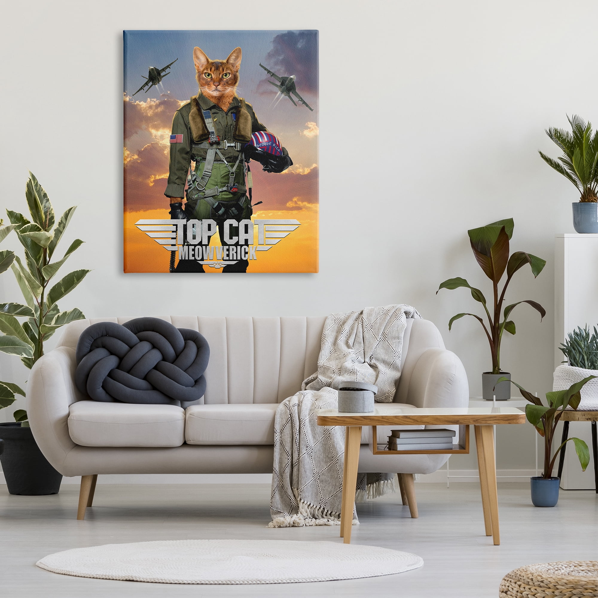 Stupell Industries Cat Pilot & Aircraft Animals & Insects Painting Gallery Wrapped Canvas Art Print Wall Art, 36 x 48