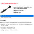thumbnail image 2 of Battery Hold Down - Compatible with 2003 - 2008 Toyota Corolla 2004 2005 2006 2007, 2 of 2