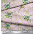 thumbnail image 3 of Soimoi Modal Satin Fabric Dot,Leaves & Lizard Reptile Printed Fabric 1 Yard 42 Inch Wide, 3 of 3