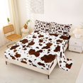thumbnail image 2 of Manfei Rustic Cow Print Bed Sheets 4-Piece,Rustic Farm Animal Full Size Sheets,Chocolate Brown,1 Flat Sheet,1 Fitted Sheet and 2 Pillowcases, 2 of 6