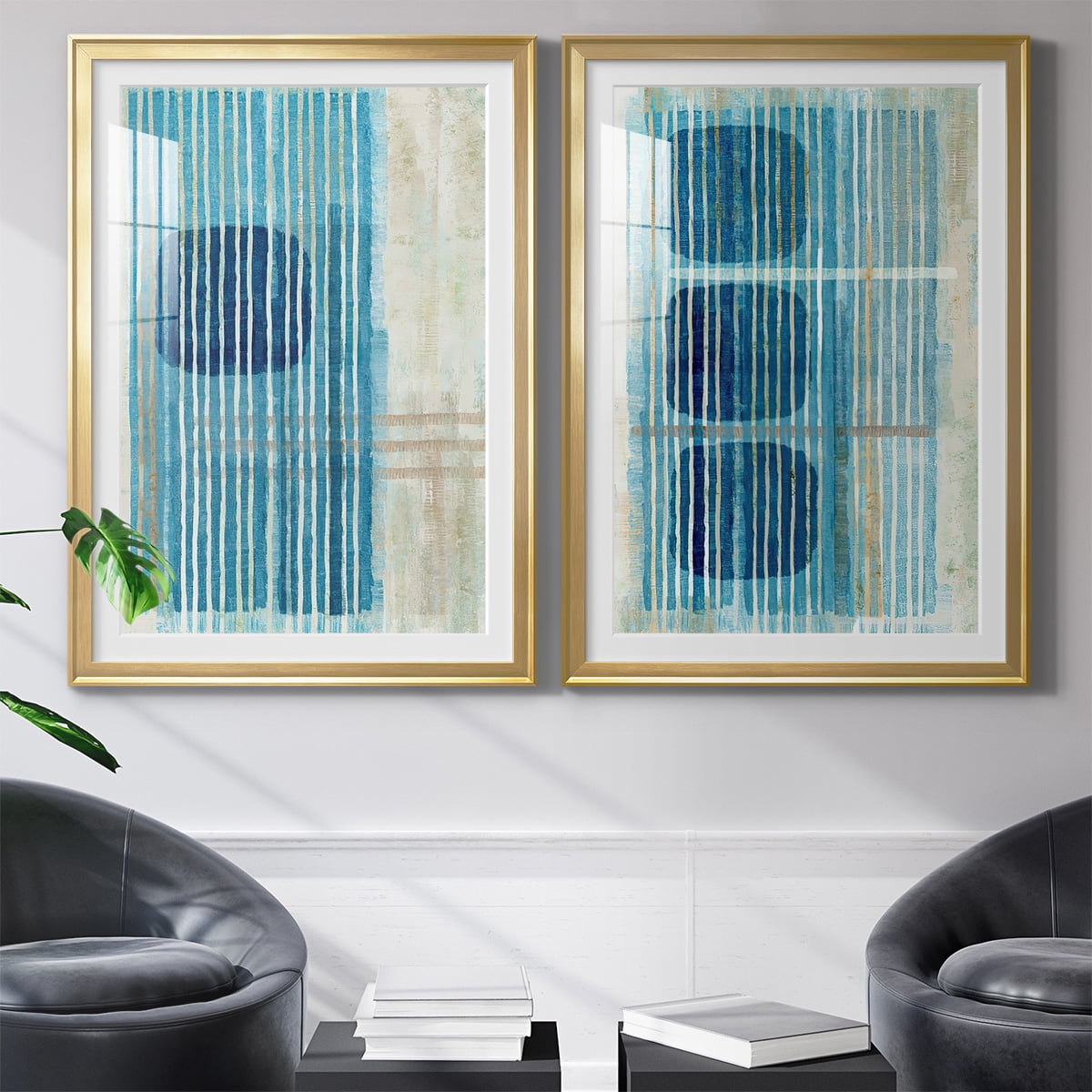 Wexford Home Blue Blue Horizon I Premium Framed Print, 18.5" x 24.5" - Ready to Hang, Gold (Set of 2)