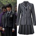 thumbnail image 2 of Women The Addams Family Family Cosplay Teenagers Girls Wednesday Addams Nevermore Academy Black School Uniform Costume zhangyuxiang LED, 2 of 2