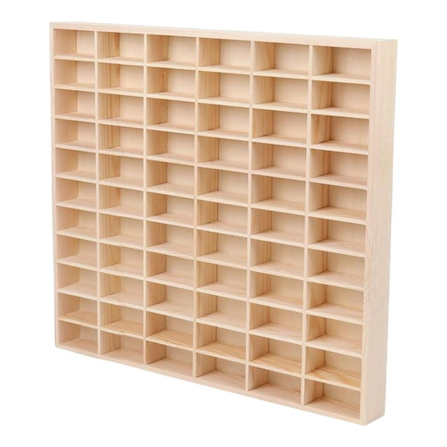 Multipurpose Action Figures Display ,Storage Shelf Shelves ,Showcase, Wood Car Display Rack for Diecast Car ,Collectibles ,Counter Store Home 66 grids