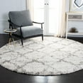thumbnail image 3 of SAFAVIEH Hudson Shag Jacqueline Quatrefoil Area Rug, Ivory/Grey, 7' x 7' Round, 3 of 9