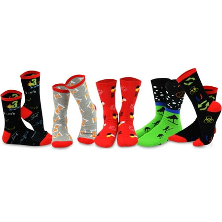 TeeHee Novelty Cotton Crew Fun Socks 5-Pack for Women (Best Way To Wash Socks)