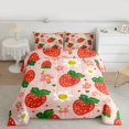 thumbnail image 2 of Castle Fairy Kawaii Red Strawberry 2Pcs Bedding Comforter Set for Teens Girls Women,Cute Flower Twin Comforter Sets,Polka Dots Breathable Bedding Set,Lightweight Room Decor, 2 of 8