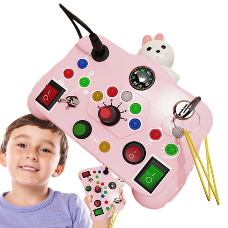 GoldCister LED Busy Toy Sensory LED Board Activity Busy Toy Pre-Kindergarten Toys to Exercise Sensory Perception for Airplanes Classroom Playground biological