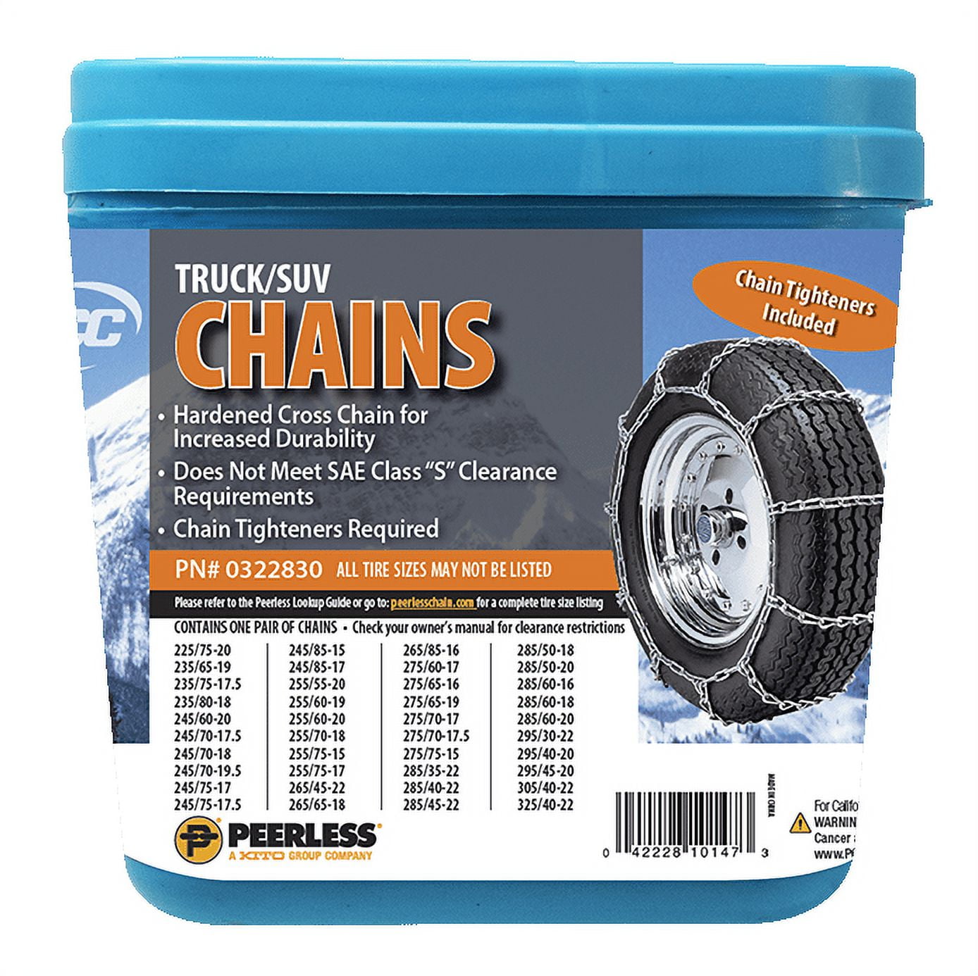 Peerless Chain Truck Tire Chains with Rubber Tighteners