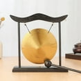 thumbnail image 1 of 2X Mini Desktop Gong Table Wind Chime Percussion Instrument Cymbals Gongs with Mallet for Home Decor Housewarm Gift-A, 1 of 3