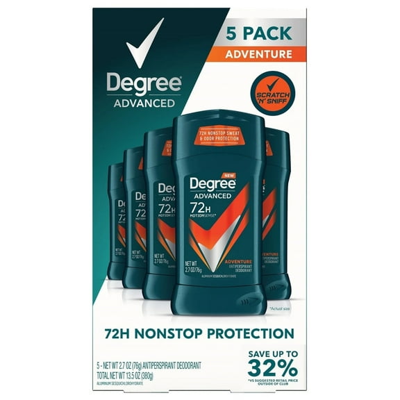 Degree for Men Advanced Antiperspirant Adventure 2.7 Ounce (5 Pack)