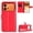 Red, variant on Wallet Case for Honor 600 with Card Holder, PU Leather Flip Phone Case with Kickstand Magnetic Closure Wrist Strap Red