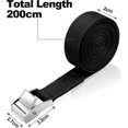 thumbnail image 2 of 4PCS Lashing Strap, 2M x 20mm Fixing Kit with Tightening Strap Buckle, for Motorcycle, Car, Bike Carrier, Pulling Power: 500 kg/piece (Black), 2 of 4