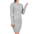 thumbnail image 2 of Yemak Women's Cable Knit Long Sleeve Heather Color Sweater Dress Blue-M-BD, 2 of 3