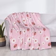 thumbnail image 3 of Naloa Hand Drawn Strawberry Flannel Blankets - Thick and Warm Blanket for Winter, Soft Fuzzy Plush King Blanket for All Seasons60"x50", 3 of 6