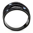 thumbnail image 3 of Luxe Jewelry Designs Women's Black Ion Plated Stainless Steel Ring with Sea Blue Crystals - Size 9, 3 of 4