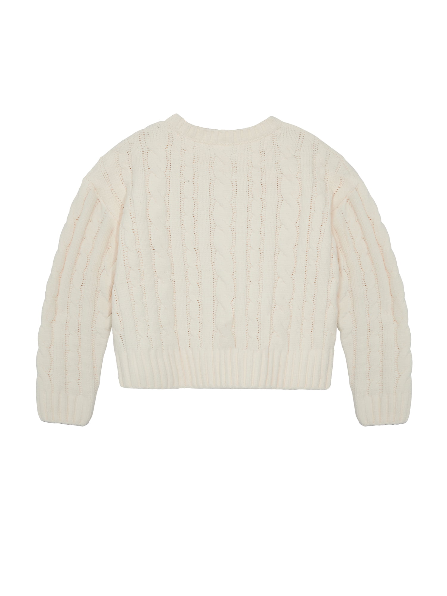 Wonder Nation Girls Chenille Sweater with Long Sleeves, Sizes 4-18 & Plus